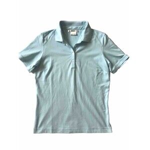 VTG Nike Golf Polo Tennis Baby Blue Top Dri Fit S/S Shirt Womens Size Medium EUC